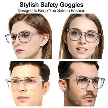 cutegogo Safety Glasses for Women Anti Fog, Stylish Safety Goggles Nurse Protective Eyewear Anti-Dus...