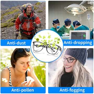 cutegogo Safety Glasses for Women Anti Fog, Stylish Safety Goggles Nurse Protective Eyewear Anti-Dust Blue Light Filter (Square-Coffee Leopard)