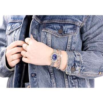 Armitron Women's Day/Date Crystal Accented Dial Metal Bracelet Watch, 75/2475