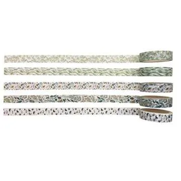 EnYan 5 Rolls Vintage Floral Washi Tape Set, Japanese Masking Decorative Tapes for DIY Crafts and Arts Bullet Journal Planners Scrapbooking Adhesive