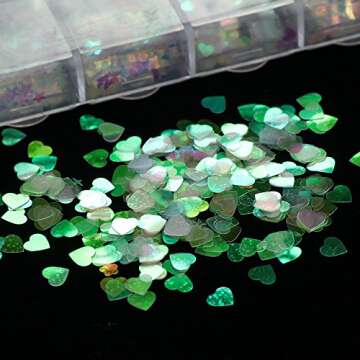 12 Shaped Holographic Nail Sequins Iridescent Mermaid Flakes Colorful Glitter Sticker Manicure Nail Art Design Make Up DIY Decals Decoration