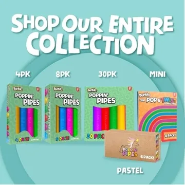 BUNMO Pop Tubes - Sensory Toys for Creative Play - 8 Pack