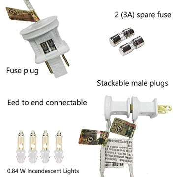 White Lantern String Lights Plug in, 8.5Ft Hanging Indoor Decorative String Lights with 10 Cute White Nylon Lanterns Lights Connectable for Indoor Outdoor Bedroom Ramadan Backyard Patio Bistro Decor