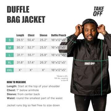 Take OFF 3 in 1 Duffle Bag & Windbreaker Jacket