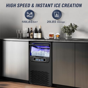 Commercial Ice Maker Machine 100LBS/24H with Bin