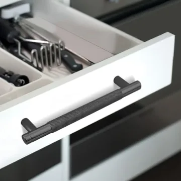Gutuwellea 12 Pack Black Knurled Cabinet Handles