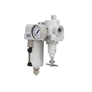 PneumaticPlus SAU420T-N06G-MEP Compressed Air Filter Regulator Combo 3/4" NPT -T-Handle, Manual Drain, Metal Bowl