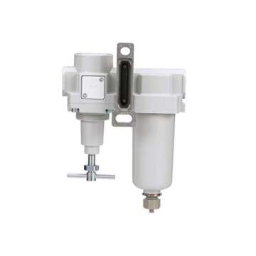PneumaticPlus SAU420T-N06G-MEP Compressed Air Filter Regulator Combo 3/4" NPT -T-Handle, Manual Drain, Metal Bowl