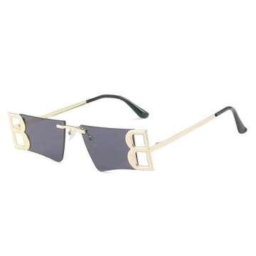 Trendy Y2K Rectangular Sunglasses - Retro Kardashian & Bad Bunny Style