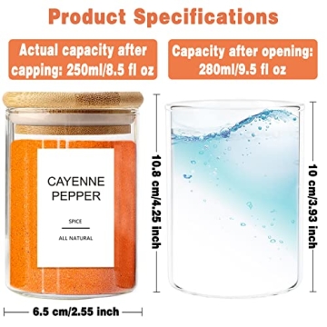 GPOVVIMX 12 Pcs Glass Spice Jars Set - Stylish Food Storage