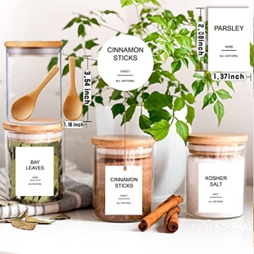 GPOVVIMX 12 Pcs Glass Spice Jars Set - Stylish Food Storage