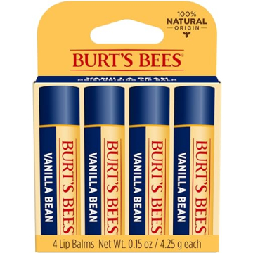 Burt's Bees Natural Lip Balm Vanilla Bean - 4 Tubes