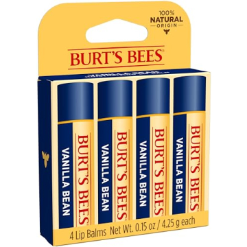 Burt's Bees Natural Lip Balm Vanilla Bean - 4 Tubes