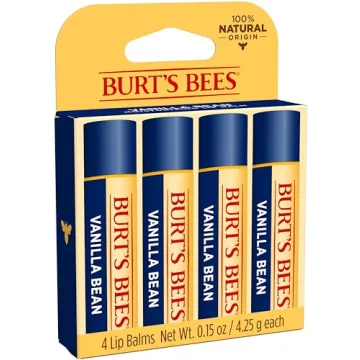 Burt's Bees Natural Lip Balm Vanilla Bean - 4 Tubes