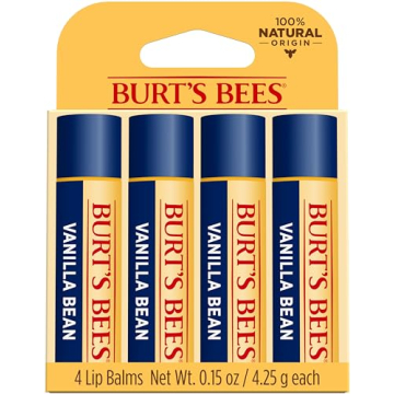 Burt's Bees Natural Lip Balm Vanilla Bean - 4 Tubes