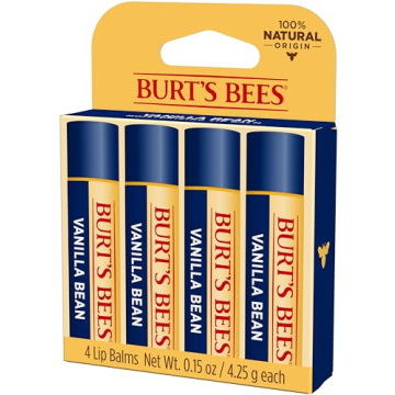 Burt's Bees Natural Lip Balm Vanilla Bean - 4 Tubes