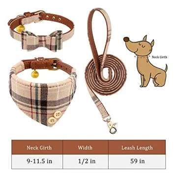 3 PCS Dog Collars & Leash Set for Small Dogs
