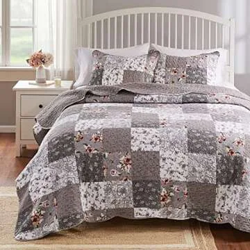 Greenland Home Barefoot Bungalow Giulia Floral Quilt Set - King Size, 3 Pieces