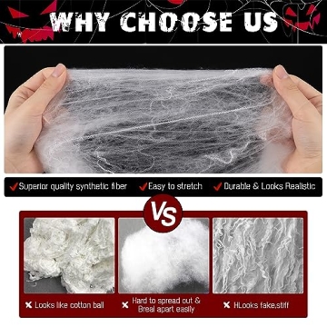 1000 Sqft Stretch Spider Web for Authentic Halloween Experiences