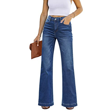 GRAPENT Stretchy Jeans for Women - High Waisted Wide Leg Denim for Any Body Type