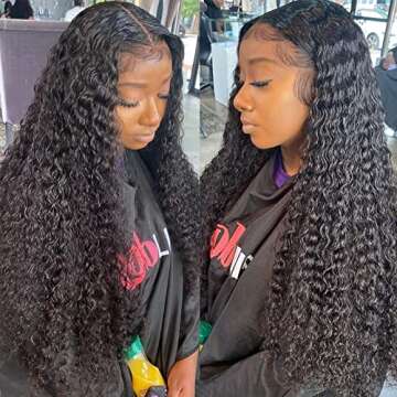 SuCoo 26 inch Deep Wave Lace Front Wig for Black Women