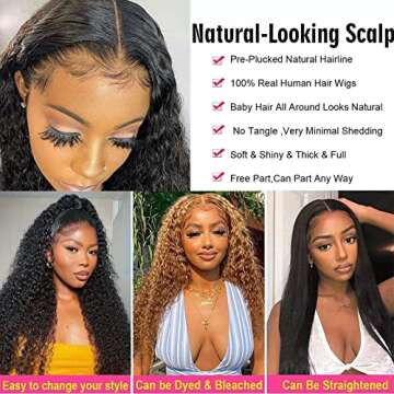 SuCoo 26 inch Deep Wave Lace Front Wig for Black Women