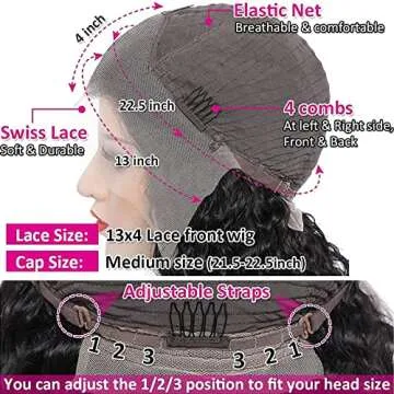 SuCoo 26 inch Deep Wave Lace Front Wig for Black Women