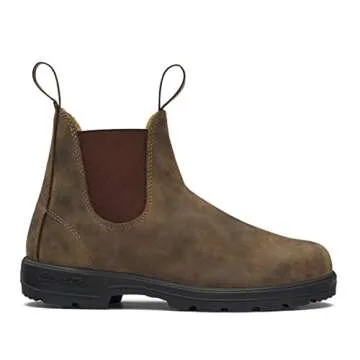 Blundstone 585 Unisex Classic Series Chelsea Boot for Men and Women with Shock Absorption and Premium Water Resistant Leather, Rustic Brown, 10.5 US Men / 12.5 US Women / 9.5 AU