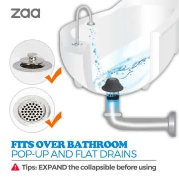 zaa Silicone Bathtub Drain Hair Catcher 2 Pack