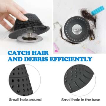 zaa Silicone Bathtub Drain Hair Catcher 2 Pack