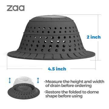 zaa Silicone Bathtub Drain Hair Catcher 2 Pack