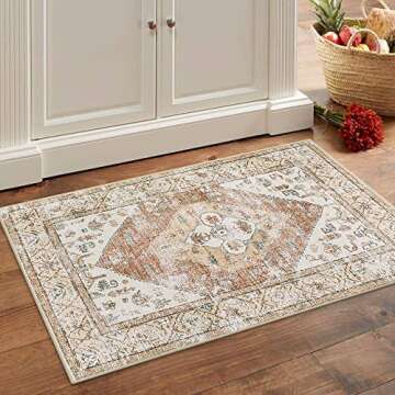Lahome Washable Boho Kitchen Rug - Non-Slip and Stylish