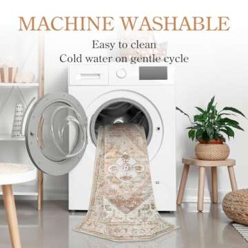 Lahome Washable Boho Kitchen Rug - Non-Slip and Stylish