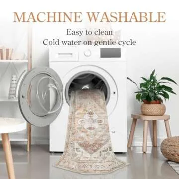 Lahome Washable Boho Kitchen Rug - Non-Slip and Stylish