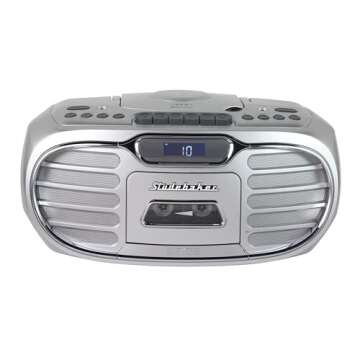 Studebaker Retro Edge Big Sound Bluetooth Boombox with CD/Cassette Player-Recorder/AM-FM Stereo Radi...