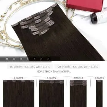 Moresoo Clip-In Brown Hair Extensions for Stunning Volume