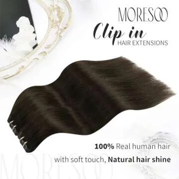 Moresoo Clip-In Brown Hair Extensions for Stunning Volume