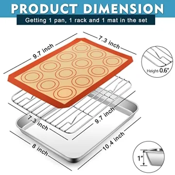 Premium Toaster Oven Set with Silicone Mat & Rack