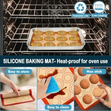 Premium Toaster Oven Set with Silicone Mat & Rack