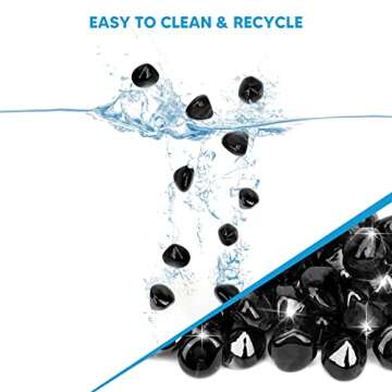 Mr. Fireglass 10 Pounds Blended Fire Glass Diamonds for Fireplace Fire Pit & Lanscaping - 1 inch Hig...