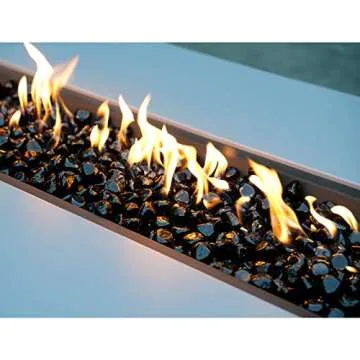 Mr. Fireglass 10 Pounds Blended Fire Glass Diamonds for Fireplace Fire Pit & Lanscaping - 1 inch High Luster Onyx Black Fire Rocks