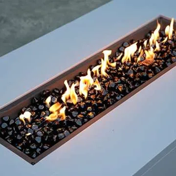 Mr. Fireglass 10 Pounds Blended Fire Glass Diamonds for Fireplace Fire Pit & Lanscaping - 1 inch High Luster Onyx Black Fire Rocks
