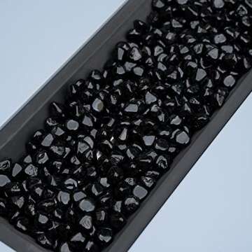 Mr. Fireglass 10 Pounds Blended Fire Glass Diamonds for Fireplace Fire Pit & Lanscaping - 1 inch High Luster Onyx Black Fire Rocks