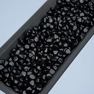 Mr. Fireglass 10 Pounds Blended Fire Glass Diamonds for Fireplace Fire Pit & Lanscaping - 1 inch High Luster Onyx Black Fire Rocks