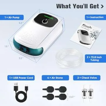 KEDSUM USB Rechargeable Aquarium Air Pump for All Tanks