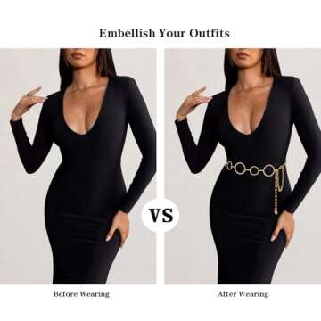 Stylish LIMHOO Rhinestone Metal Waist Chain - Elegant Design for Women