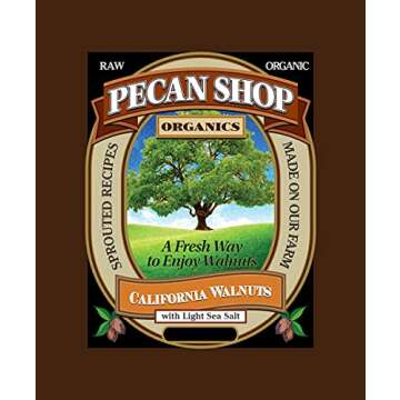 Pecan Shop Sprouted Organic Raw California Walnuts, High Halves Count, Lightly Sea Salted, 2 Pound