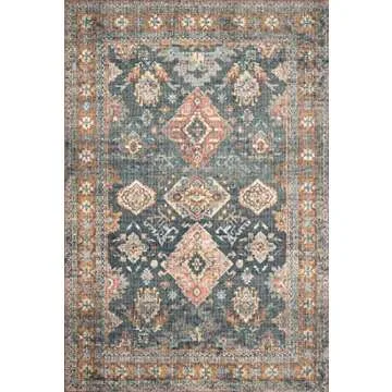 Loloi II Skye Collection SKY-10 Sea/Rust Area Rug - Stylish & Durable Design