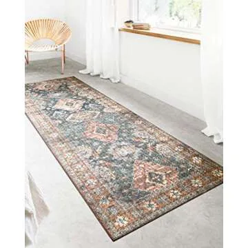 Loloi II Skye Collection Area Rug in Sea/Rust