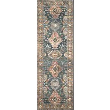 Loloi II Skye Collection Area Rug in Sea/Rust